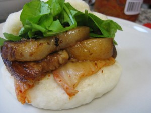 Korean-inspired pork belly bun